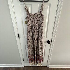 Vintage Paisley Lanz Maxi Dress with Pockets and Adjustable Straps